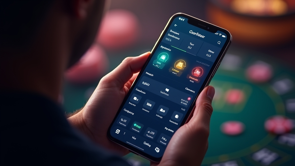 Painel de caixa com status de depósito em um celular